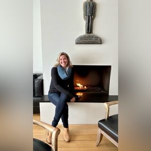 North Face Knit Scarf Blue Orange J44